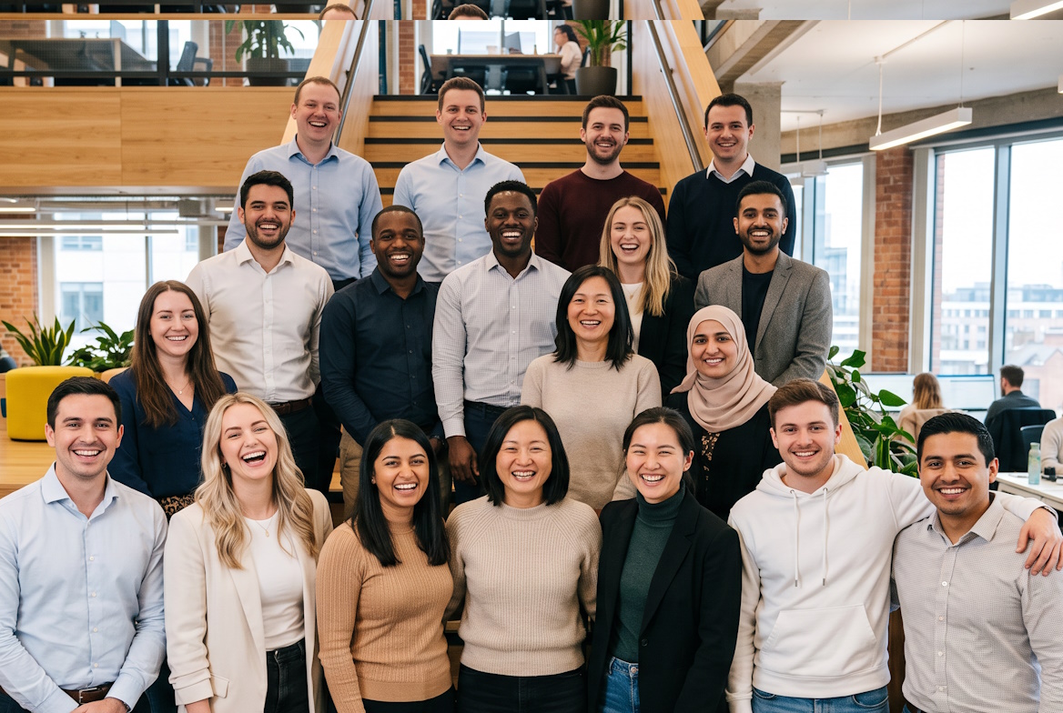 The reporting team in the office